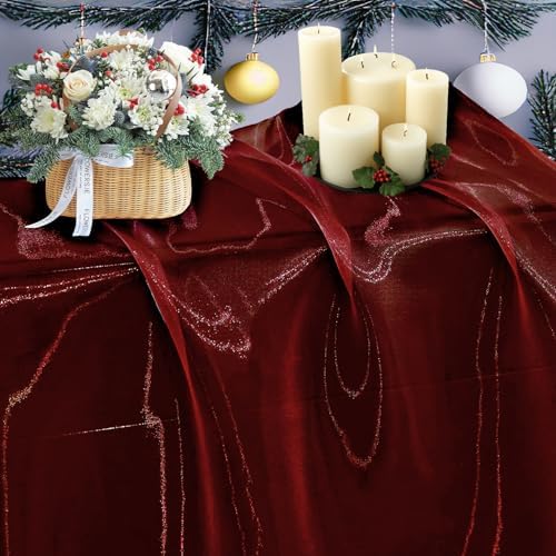 30 Yard Organza Fabric 44" Wide for Wedding Event Décor - Burgundy by MDS