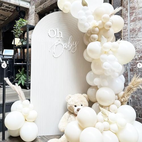 Voircoloria 90pcs White Sand Balloons Garland Arch Kit, 18 12 10 5 Inch - Image 5