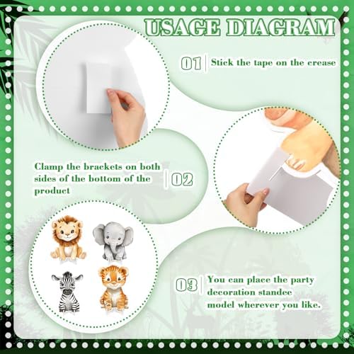 Honoson 4 Pcs Large 24" x 32" Safari Animals Cardboard Cutouts Life Size - Image 4