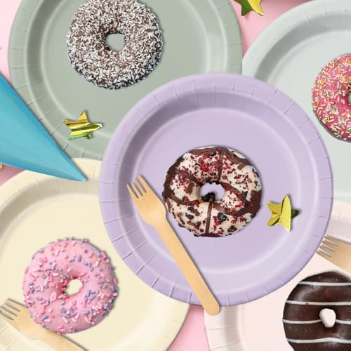 CMUSKO Fairy Birthday Party Decorations - 60pcs Pink Purple Green Plates and Napkins for Spring Wildflower Butterfly Garden Tea Party Tableware Set - Image 2
