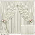 4 Panels Beige Backdrop Curtain for Wedding Parties Wrinkle Free Beige Photo Curtains Backdrop Drapes Fabric Decoration for Baby Shower Photoshoot 20ft(W) x 10ft(H) by Tao-GePartyDecorations