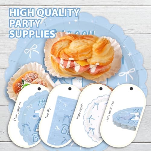 96Pcs Blue Bow 10th Birthday Party Decorations, Serves 24 - Image 6