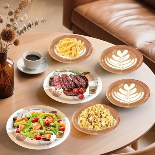 180Pcs Coffee Plates and Napkins Party Supplies Serves 60 - Image 4