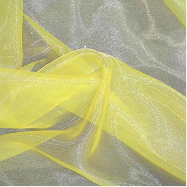 75 Yard Organza Fabric 44" Wide for Wedding Event Décor - Yellow - Image 5