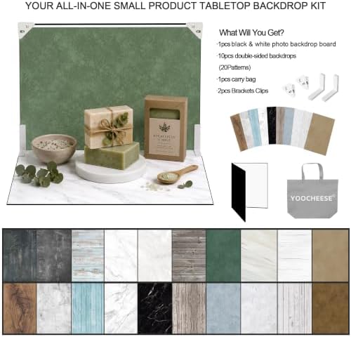 Food Photography Backdrops, 16.5 x 11.7 inch, Tabletop Photo Backdrop Kit - Image 2