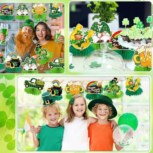 JULMELON 8 Pcs St Patricks Day Decorations Honeycomb Centerpieces for Table - Image 5