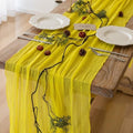 Yellow Cheesecloth Summer Table Runner 120 Inches for Party Home Decor by KEKETOARRANGE
