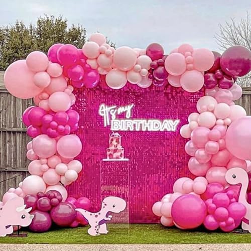 Pink Balloons, 50 Pcs Rose Pink White for Girls Birthday Baby Shower Party - Image 4