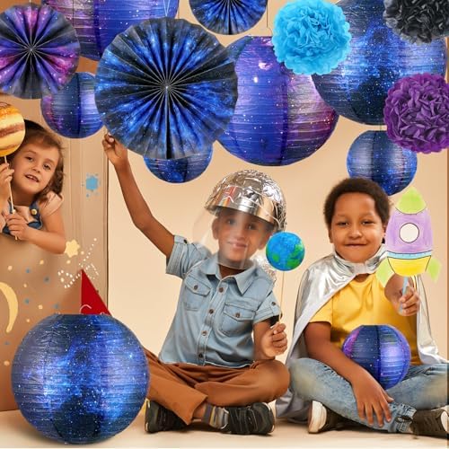 Hortsun 16 Pcs 12 Inches ,6 Inches Galaxy Party Decorations Galaxy - Image 4