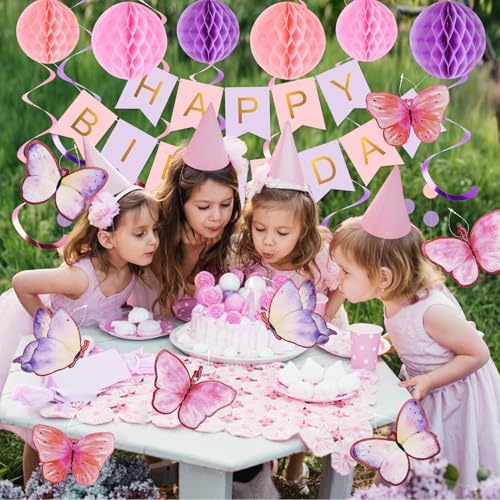 meowtastic Birthday Decorations Happy Birthday Banner with Honeycomb Balls - Image 5