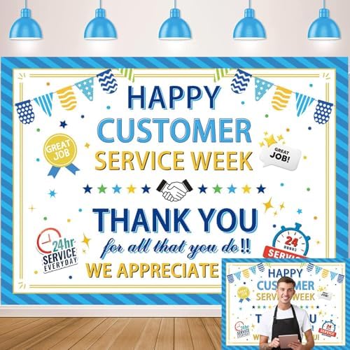 Happy Customer Service Week Backdrop National Customer Service Week Banner by Unknown