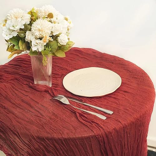 12 Pcs Terracotta Cheesecloth Table Runner 13ft Boho Gauze Cheesecloth Table Runner 160 inch Long for Christmas Wedding Bridal Baby Shower Birthday Table Decorations - Image 4