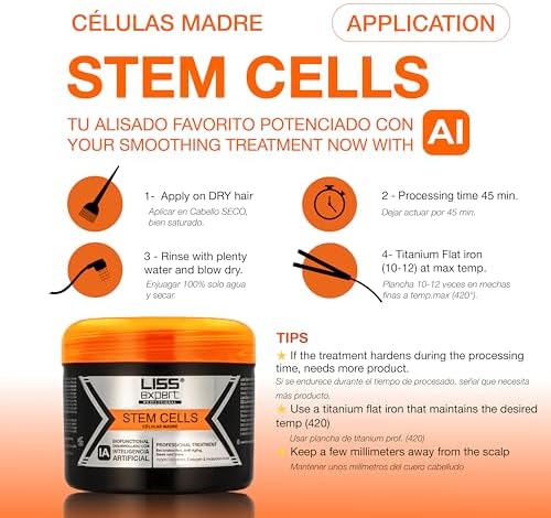 Liss Expert Stem Cells Smoothing Treatment – Organic Keratin & Argan Oil – for Frizz-Free Repair & Shine – Professional Straightening(250 ml-Shoulder Length) - Image 4