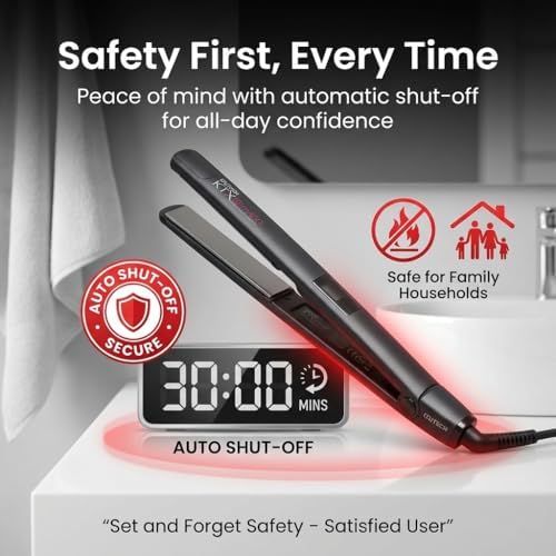IZUTECH KTX Slim450 Titanium - 1Inch Professional Flat Iron with Adjustable Heat to 450 degrees Dual Voltage Auto Shut-off - Image 6