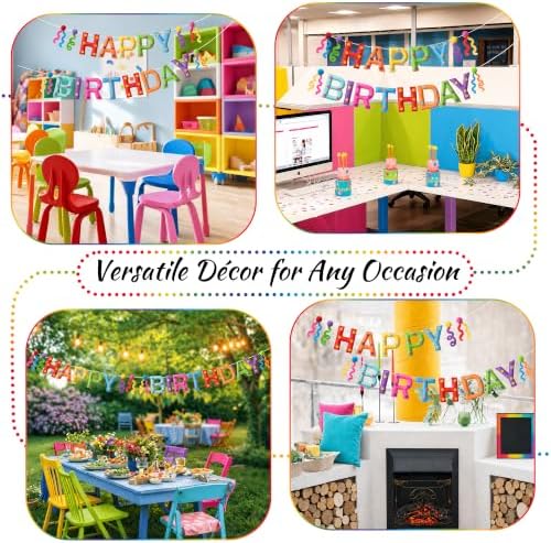 Kriyokiaa Rainbow Felt Happy Birthday Banner, Polka Dot Party Decor - Image 7