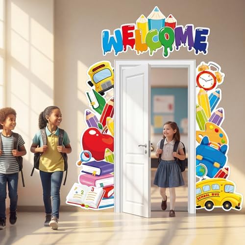 Peryiter 3 Pcs Back to School Door Decorations Welcome Classroom Banner - Image 4