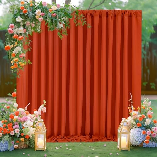 Rust Backdrop Curtains 10ftx10ft Thanksgiving Polyester Photo Drapes by SoarDream