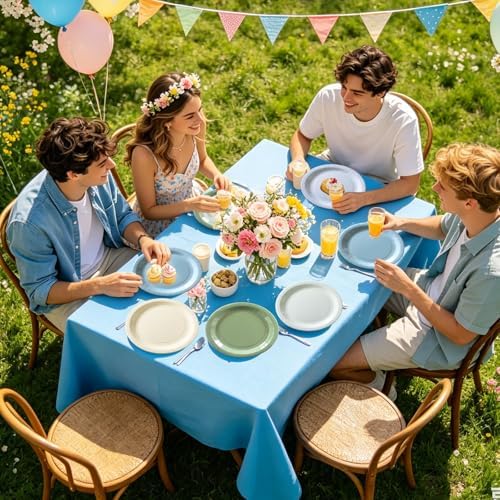 60Pcs Blue Plates and Napkins Party Supplies,Serve 20 Guests - Image 2