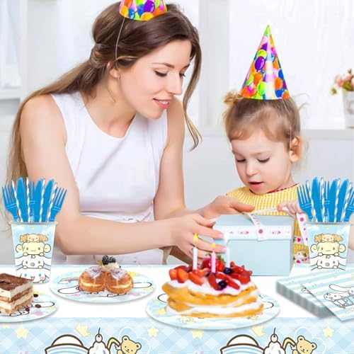 141Pcs Cinna-morolls Parties,Cinna-morolls Party Tableware Party Disposable Dinnerware Plates Cups Napkins for Cinna-morolls Baby Shower Party Decoration Supplies,Serves 20 - Image 7