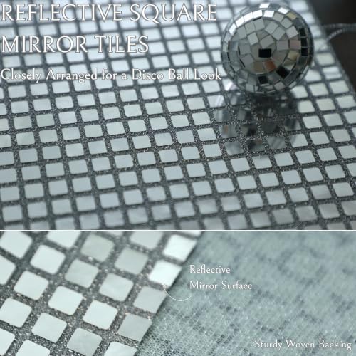 13 X 72 Inches Silver Disco Party Table Runner Glitter Mirror Decor 2Pcs - Image 3