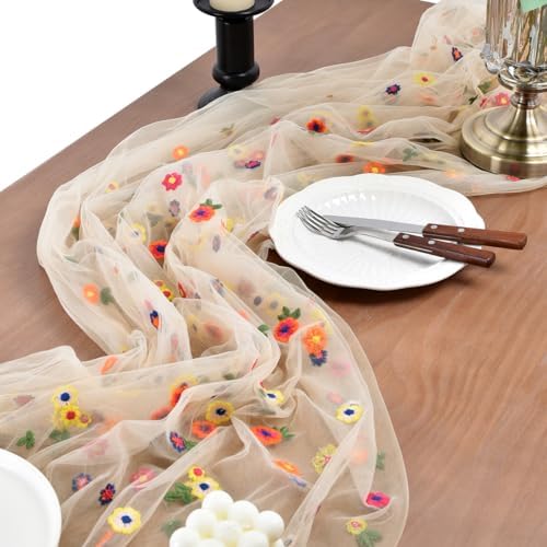 3 Pack Flower Table Runner Floral Daisy Fall Wedding Birthday Party Decor - Image 3