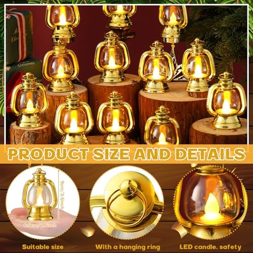 Ferraycle 12 Pcs Mini Lanterns Bulk 4 Inch Gold Lamp Table Centerpieces - Image 3