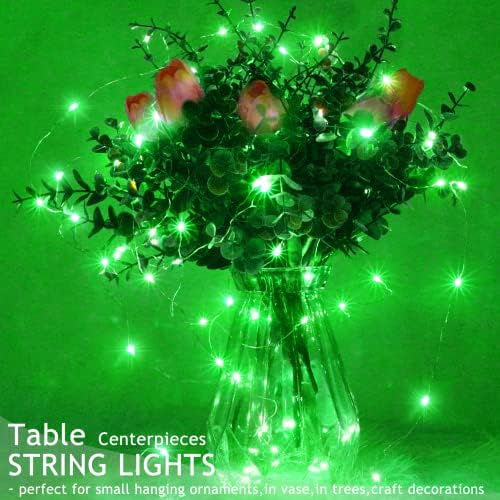 SmilingTown 15 Packs 20 Led Green Fairy Lights Battery Operated St Patricks Day Lights 6.6ft Silver String Lights Waterproof Firefly Starry Light for DIY Table Centerpieces Halloween Christmas Party - Image 6