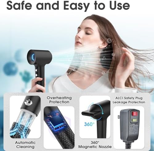KARFUN 110000 RPM Brushless High Speed Plasma Hair Dryer for Home Travel - Image 4