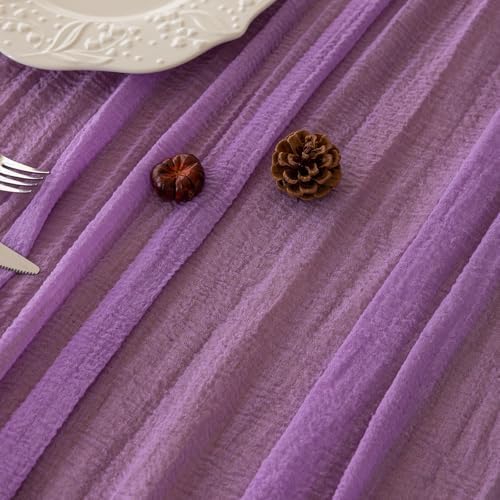 Lilac Cheesecloth Table Runner 120 Inches Fall Party Home Decorations - Image 3