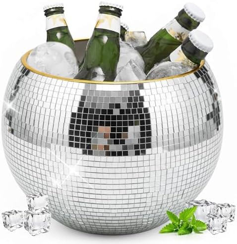 9.8 Inch Disco Ball Ice Bucket, Wine Beer Champagne Cooler by Bertork