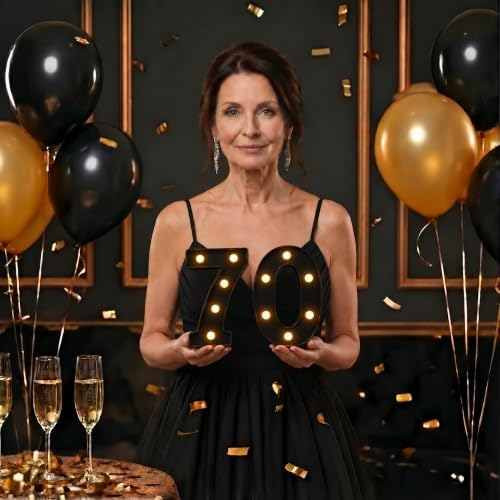 70th Birthday Decorations for Women, Light Up Number 70 LED Marquee Lights - Image 3