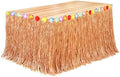 Fovths Luau Grass Table Skirt, Reddish Golden Brown, 9 Feet x 29.5 Inch by Fovths