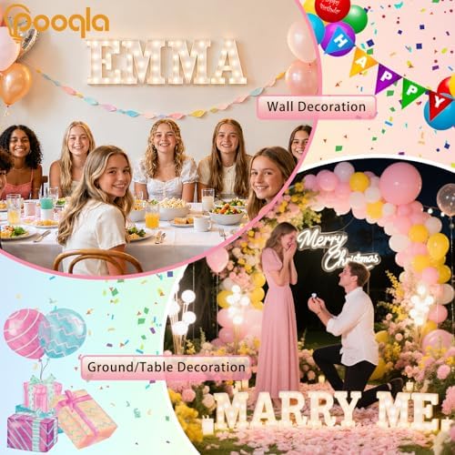 Pooqla LED Marquee Letter Lights Sign, Light Up Alphabet Letter for Home Party Wedding Decoration O - Image 3