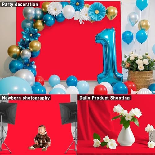Red Photography Backdrop for Photoshoot, Fabric, 7x10 FT - Image 5