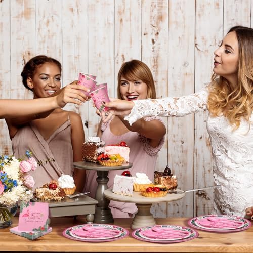 Yungyan 252 Pcs New Bride Bachelorette Party Tableware Set Included Plates Napkins Cups Forks Knives Cutlery for Party Decorations Supplies 36 Guests - Image 6