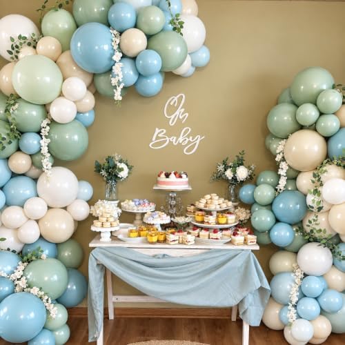 Baby Shower Blue and Green Balloon Arch Kit 129 Pcs - Image 7