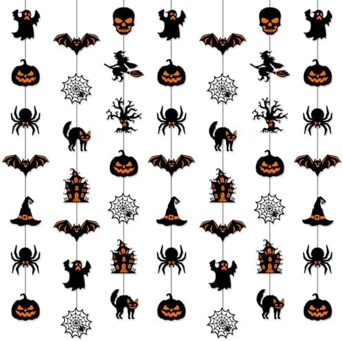 Ceenna 9 Pcs Halloween Party Hanging Decorations Witch Ghost Paper Garland by Ceenna