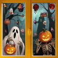 2 Sheets Halloween Window Clings Decorations Ghost Skeleton Pumpkin Window Stickers Static Spooky Glass Window Sticker Decals for Home Office Classroom Party Haunted House Seasonal Decor by Unknown