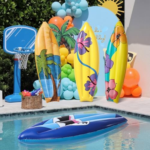 JellyArch 4 Pcs Hawaiian Inflatable Surf Board 36 in Luau Pool Party Decor - Image 6