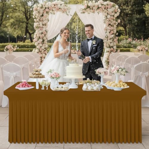 Smiry Spandex Elastic Fitted Table Cloth Skirt for 6FT Rectangle Table - Image 4