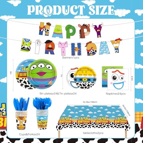 182pcs Toy Theme Party Supplies,Serve 30 Guests - Image 2