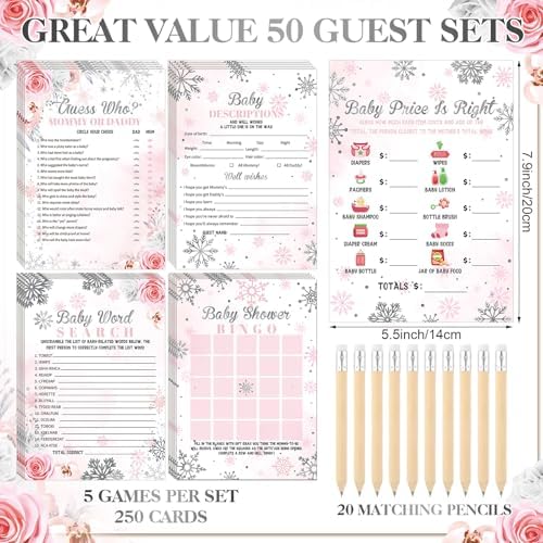 Patelai 321 Pcs Baby Shower Games Supplies, Snowflake - Image 5