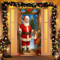 BlissYard Door Cover Santa Reindeer 35x71 Inch Polyester by BlissYard
