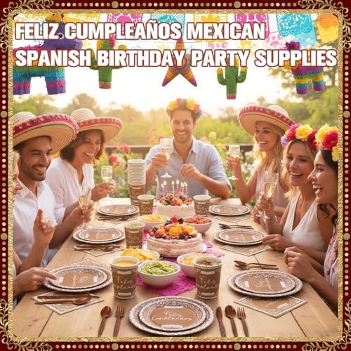 168 Mexican Birthday Tableware Set for 24 Cinco De Mayo Supplies - Image 6