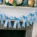 1 String Blue Bow Garland Banner, Pre-Strung Ribbon Bows Decorations for Birthday Party, Baby Girl Shower, Bridal Shower, Bachelorette Party, Girls Room, Wedding Decor, Christmas Tree Decorations by AERORIBOWEnjoyEveryDay