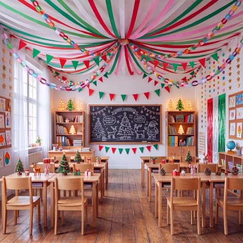 Christmas 574 ft Crepe Streamers Paper Chains Garland - Image 2