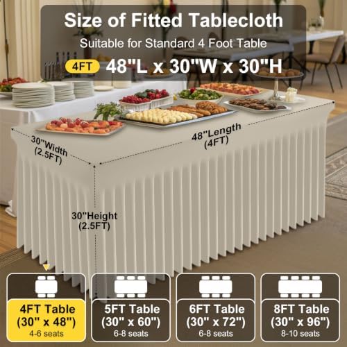 Smiry Spandex Elastic Fitted Table Cloth Skirt for 4FT Rectangle Table - Image 3