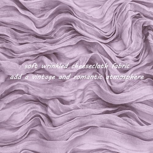 35x120 Inch Light Purple Cheesecloth Table Runner Wedding Party Decor - Image 3