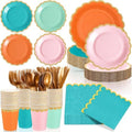 Mimorou 169 Pcs Tropical Coral Plates and Napkins Party Supplies for 24 by Unknown