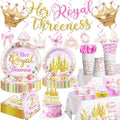 193pcs Her Royal Threeness Birthday Decorations Tableware Set, 25 Serves by Unknown